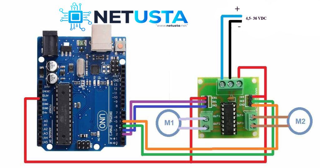 Arduino ile L293D Motor Sürücü Kartı Kullanımı 4 Arduino ile L293D Motor Sürücü Kartı Kullanımı